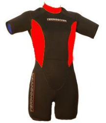 Wetsuit Shorty zwart/rood dames